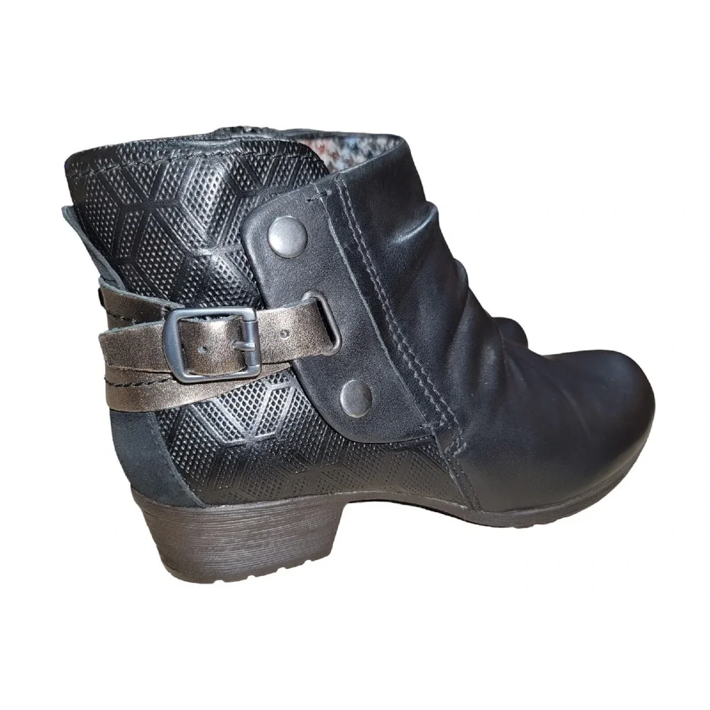 Rockport Womens Size 6.5 M Cobb Hill Gratasha Black Leather Strap Ankle Booties‎